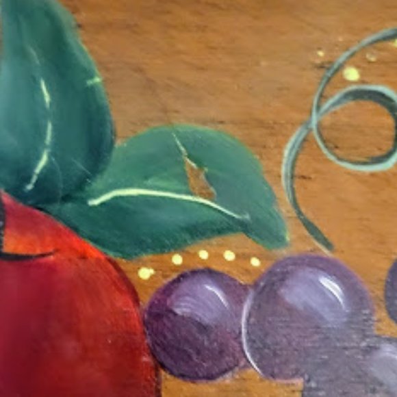 Vintage Hand-Painted Serving Tray Fruit, Millard Norman Handcrafted in England - Picture 9 of 10